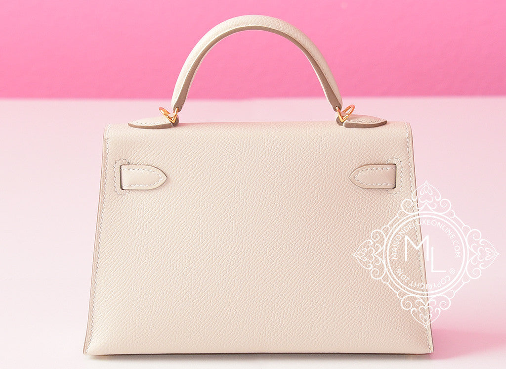 Hermes Mini Kelly II 20 Craie Epsom Gold Hardware