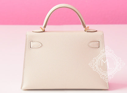 Hermes Mini Kelly II 20 Craie Epsom Gold Hardware