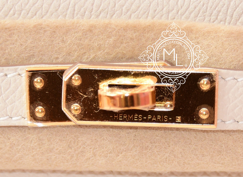 Hermes Mini Kelly II 20 Craie Epsom Gold Hardware