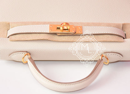 Hermes Mini Kelly II 20 Craie Epsom Gold Hardware