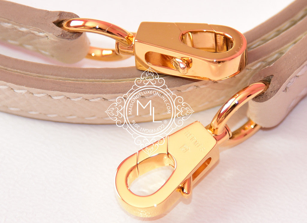 Hermes Mini Kelly II 20 Craie Epsom Gold Hardware