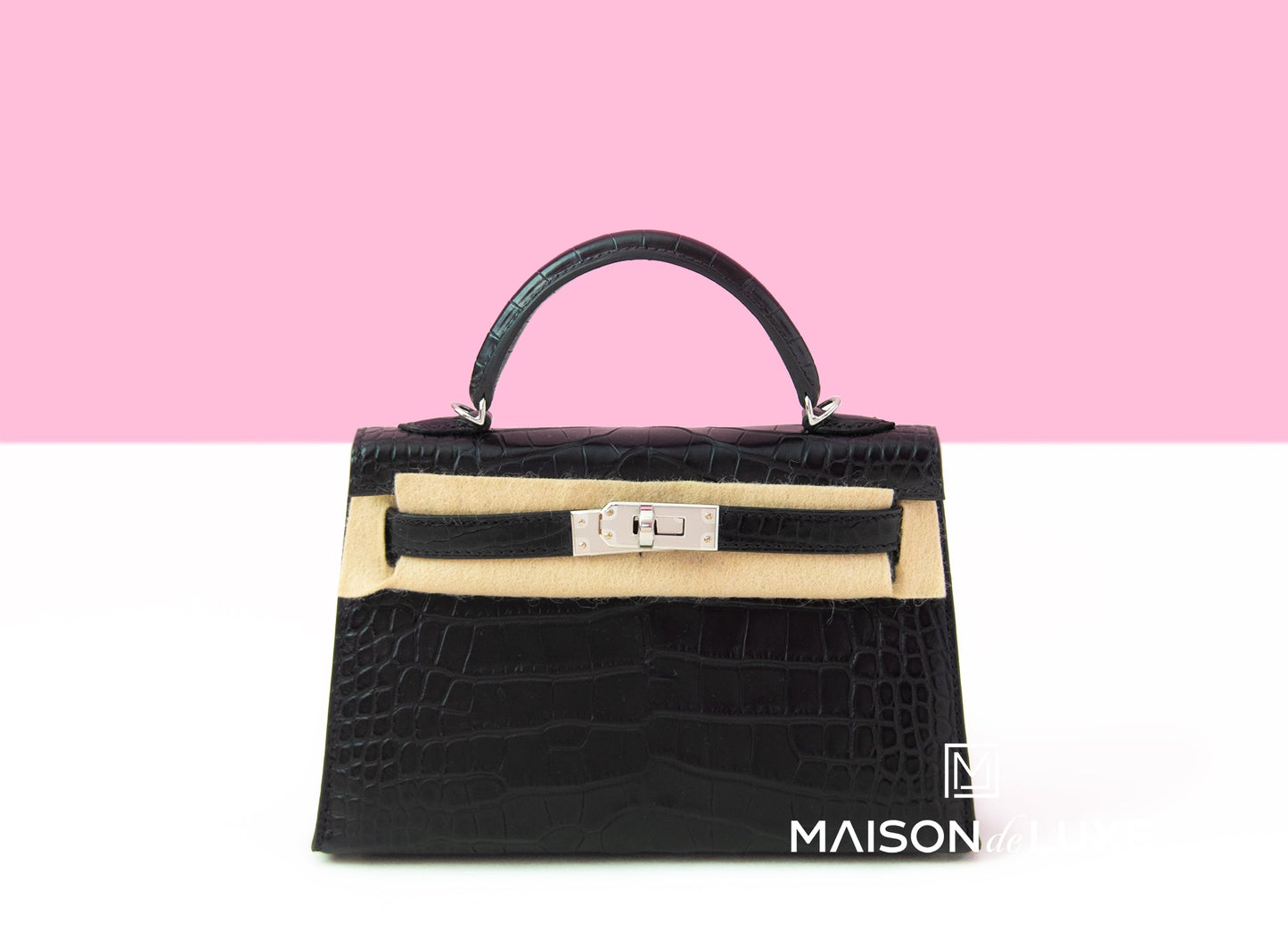 Hermes Mini Kelly II 20 Black HSS Matte Alligator