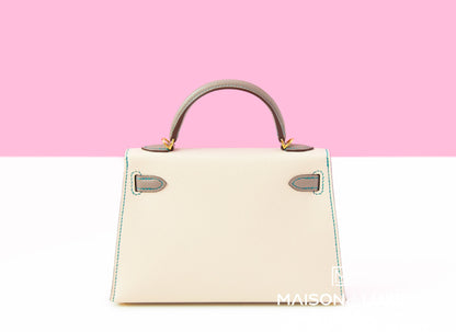 Hermes Mini Kelly II 20 Craie / Gris Asphalte HSS Epsom