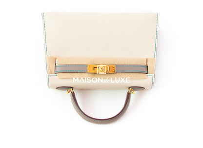 Hermes Mini Kelly II 20 Craie / Gris Asphalte HSS Epsom