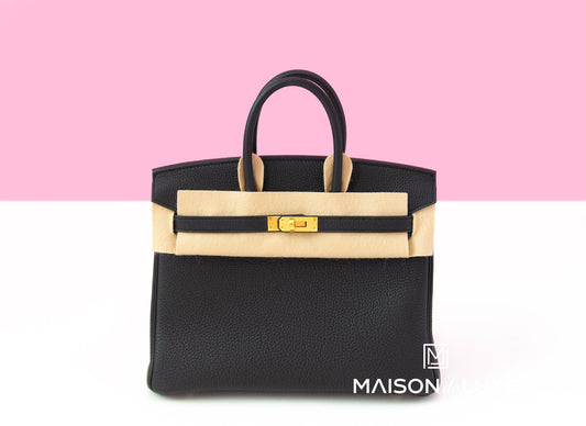 Hermes Birkin 25 Black Togo Gold Hardware