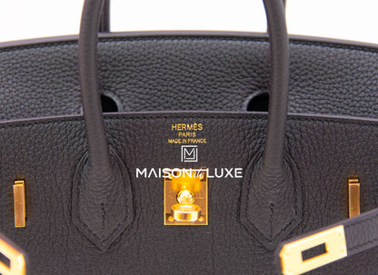 Hermes Birkin 25 Black Togo Gold Hardware