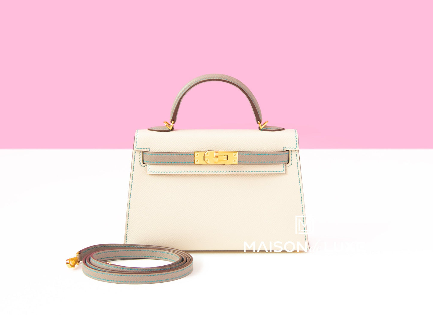 Hermes Mini Kelly II 20 Craie / Gris Asphalte HSS Epsom