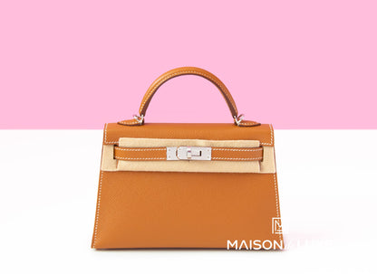 Hermes Mini Kelly II 20 Gold Epsom Palladium Hardware