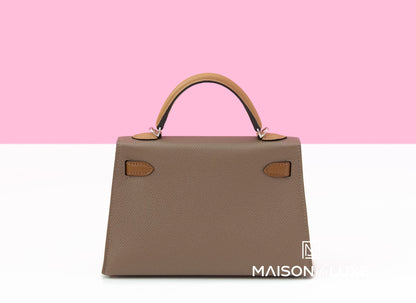 Hermes Mini Kelly II 20 Etoupe / Alezan / Biscuit Epsom