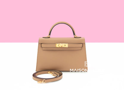 Hermes Mini Kelly II 20 Chai Epsom Gold Hardware