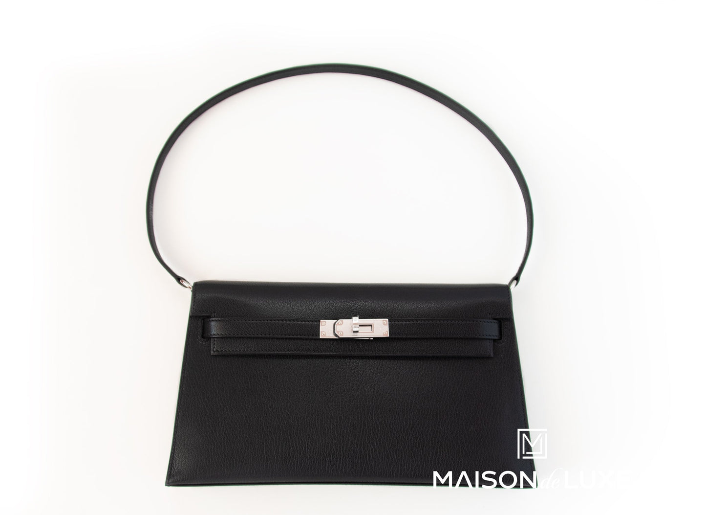 Hermes Kelly Elan Black Chèvre Chamkila Palladium Hardware