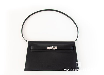 Hermes Kelly Elan Black Chèvre Chamkila Palladium Hardware