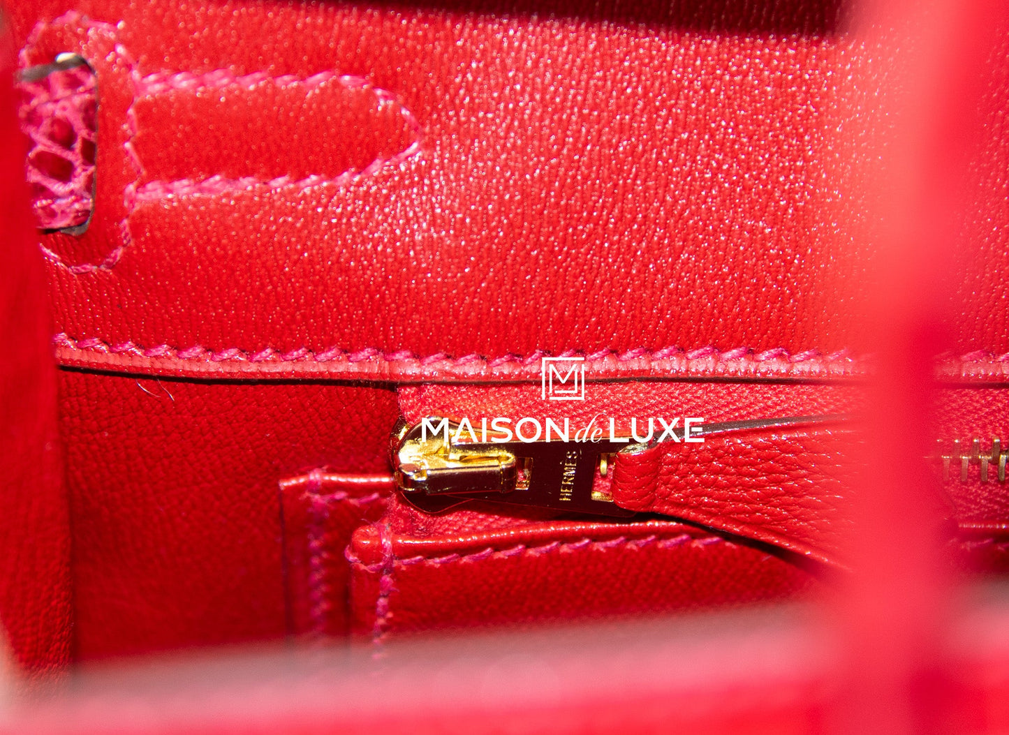 Hermes Braise Red POROSUS Crocodile Birkin 25 Handbag