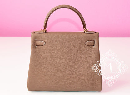 Hermes Etoupe GHW Togo Kelly 28 Handbag