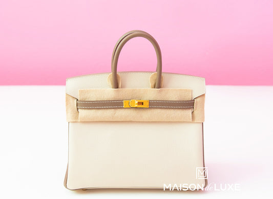 Hermes Craie + Etoupe HSS Epsom Birkin 25 Handbag