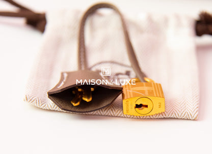 Hermes Craie + Etoupe HSS Epsom Birkin 25 Handbag