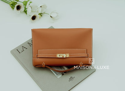 Hermes Mini Kelly Pochette Gold Swift GHW Clutch