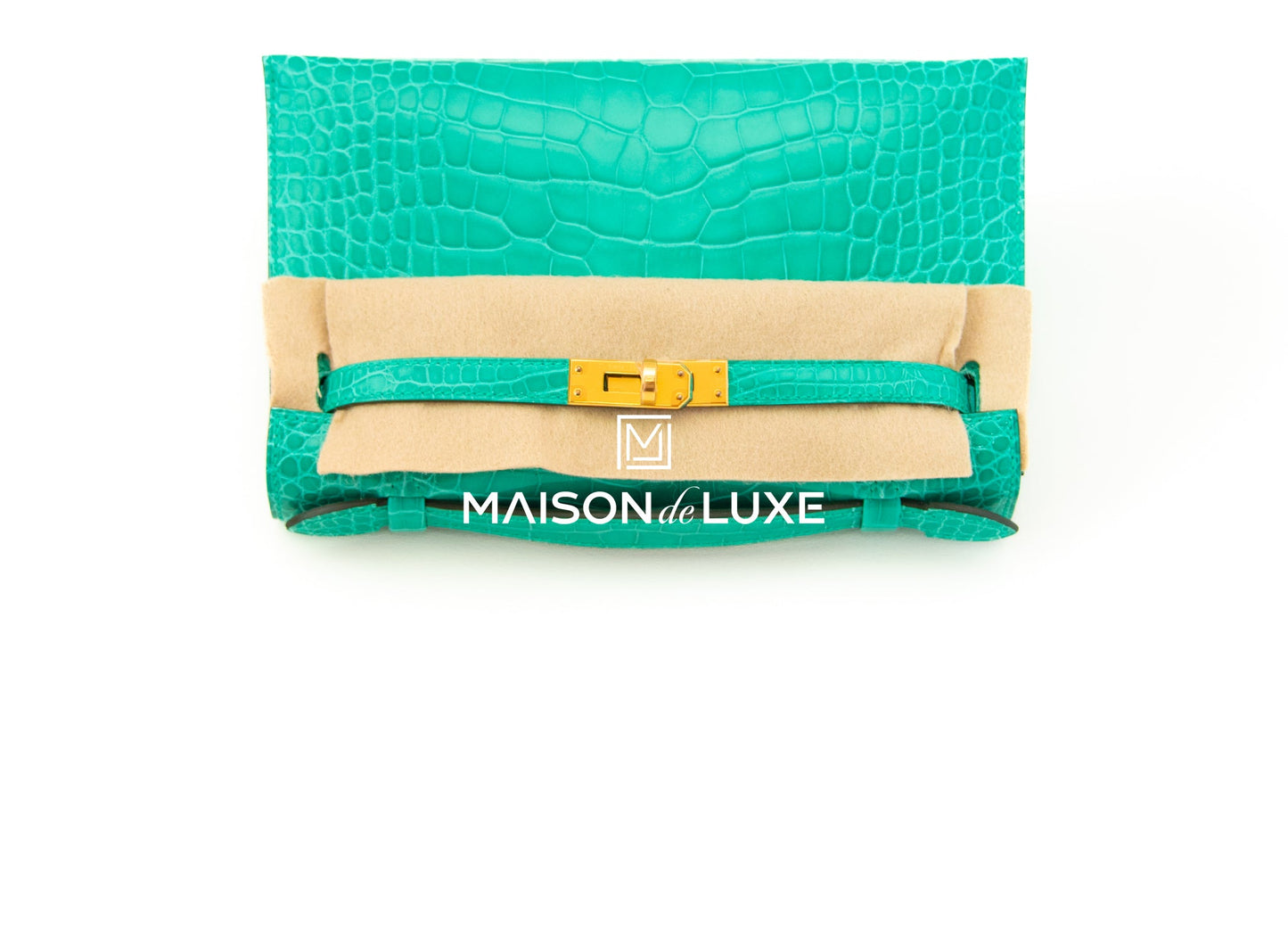 Hermes Mini Kelly Pochette Vert Jade Shiny Alligator