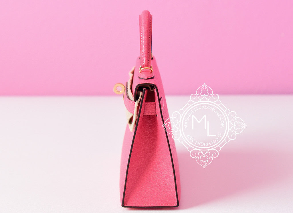 Hermes Mini Kelly II 20 Rose Lipstick Chèvre Mysore