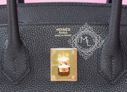 Hermes Black Noir Togo GHW Birkin 30 Handbag