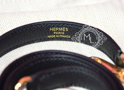 Hermes Noir Black GHW Togo Kelly 28 Handbag