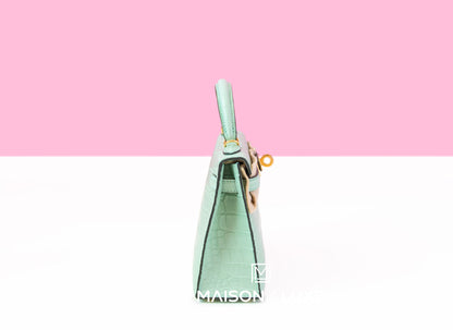 Hermes Mini Kelly II 20 Vert d'eau Matte Alligator