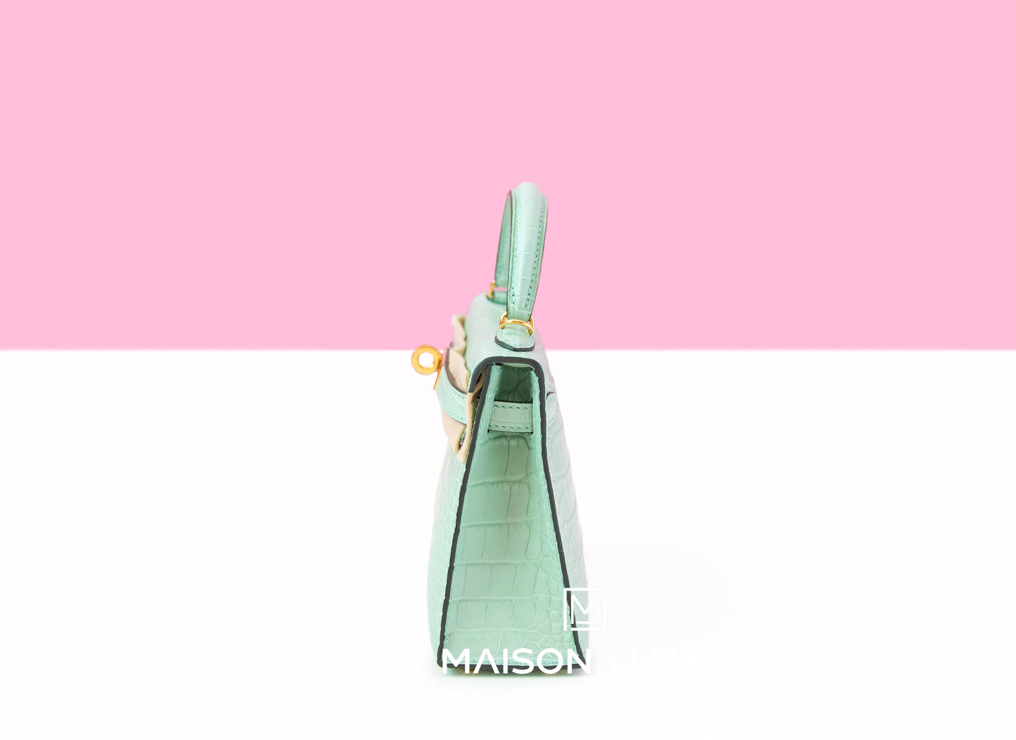 Hermes Mini Kelly II 20 Vert d'eau Matte Alligator