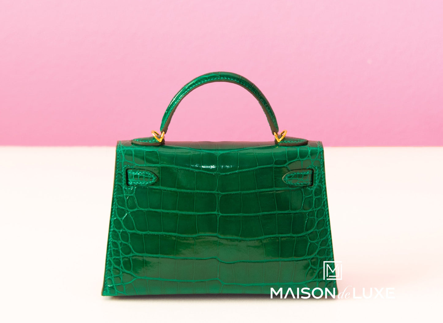 Hermes Mini Kelly II 20 Vert Emeraude Shiny Alligator