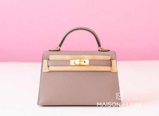 Hermes Mini Kelly II 20 Gris Asphalte Epsom Gold Hardware