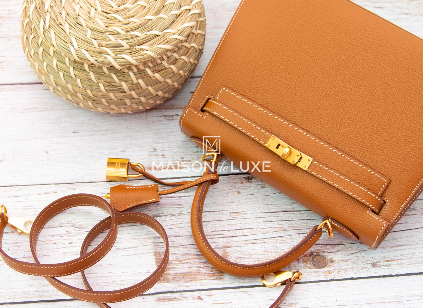 Hermes Kelly Sellier 25 Gold Epsom Gold Hardware