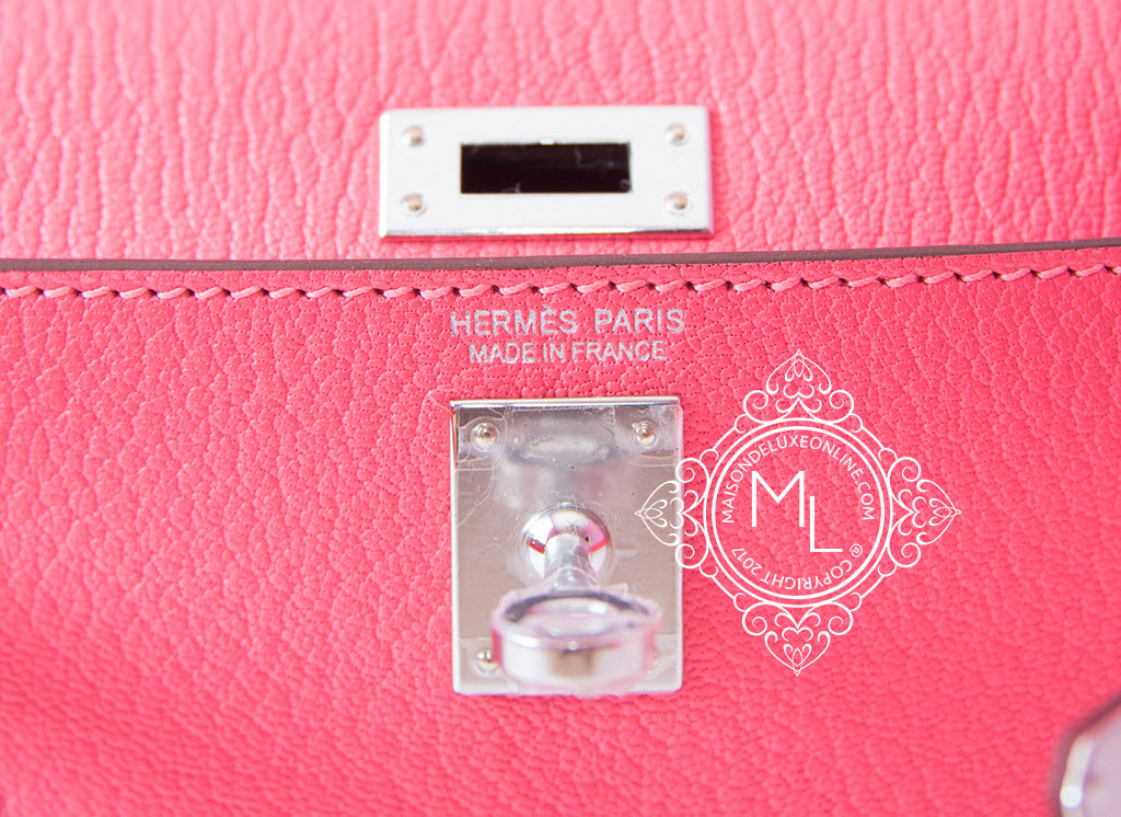 Hermes Mini Kelly II 20 Rose Lipstick Chèvre Mysore