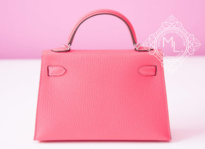 Hermes Mini Kelly II 20 Rose Lipstick Chèvre Mysore