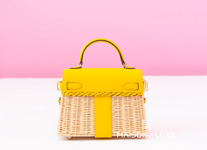 Hermes Jaune de Naples Picnic Mini Kelly Handbag