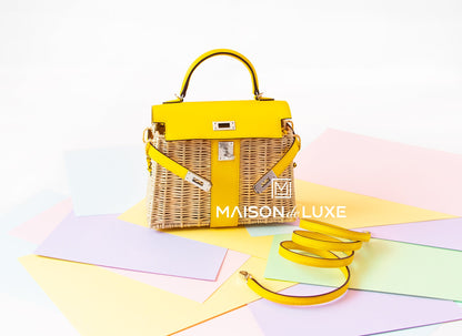 Hermes Jaune de Naples Picnic Mini Kelly Handbag