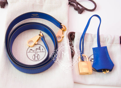 Hermes Bleu Electrique GHW Epsom Sellier Kelly 25 Handbag