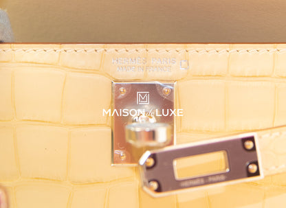 Hermes Mini Kelly II 20 Vanille Matte Alligator