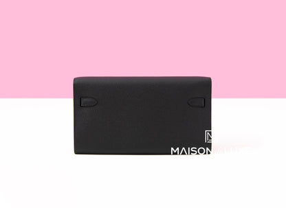 Hermes Kelly To Go Wallet Black Epsom GHW