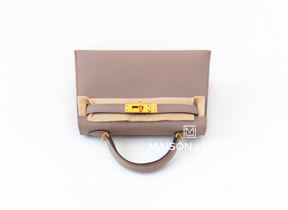 Hermes Mini Kelly II 20 Gris Asphalte Epsom Gold Hardware