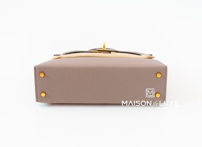 Hermes Mini Kelly II 20 Gris Asphalte Epsom Gold Hardware