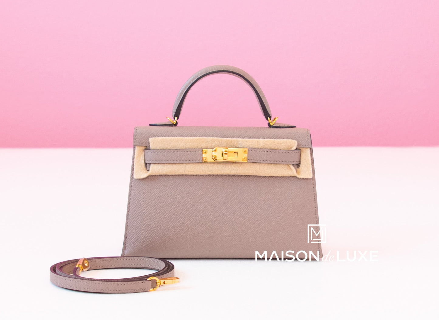 Hermes Mini Kelly II 20 Gris Asphalte Epsom Gold Hardware