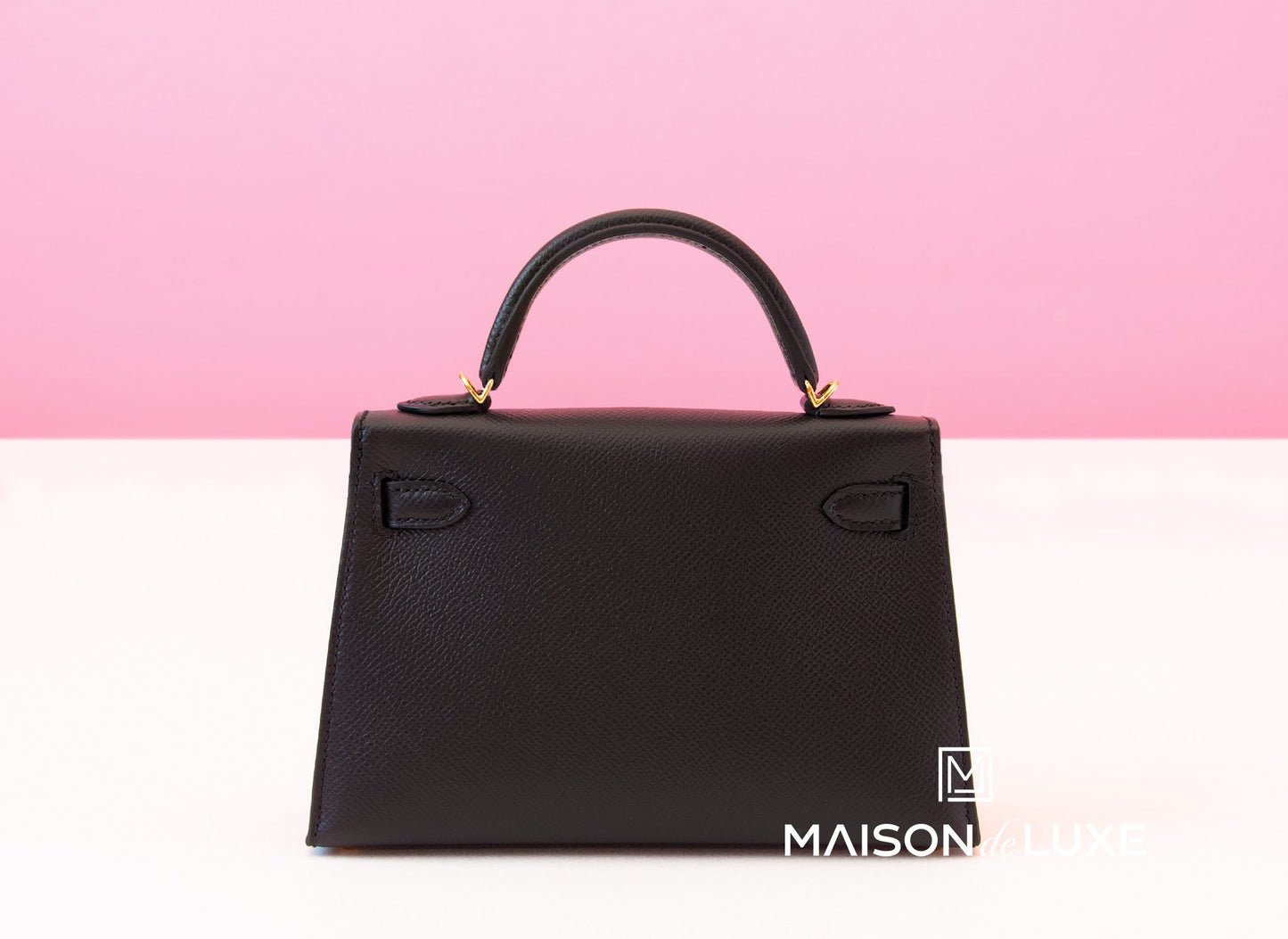 Hermes Mini Kelly II 20 Black Epsom Gold Hardware