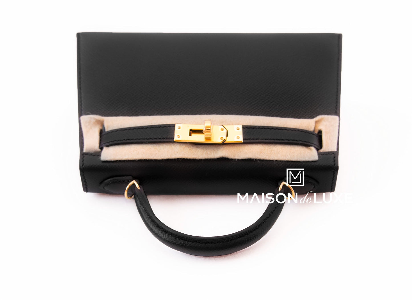 Hermes Mini Kelly II 20 Black Epsom Gold Hardware