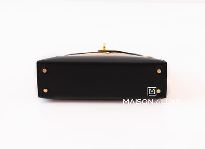 Hermes Mini Kelly II 20 Black Epsom Gold Hardware