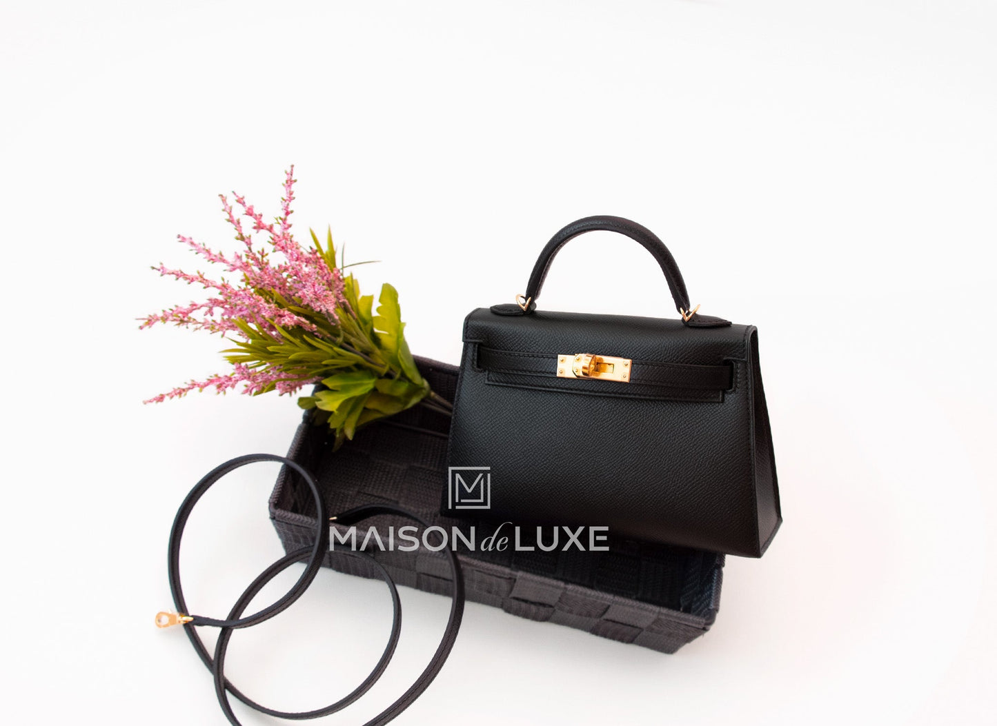 Hermes Mini Kelly II 20 Black Epsom Gold Hardware