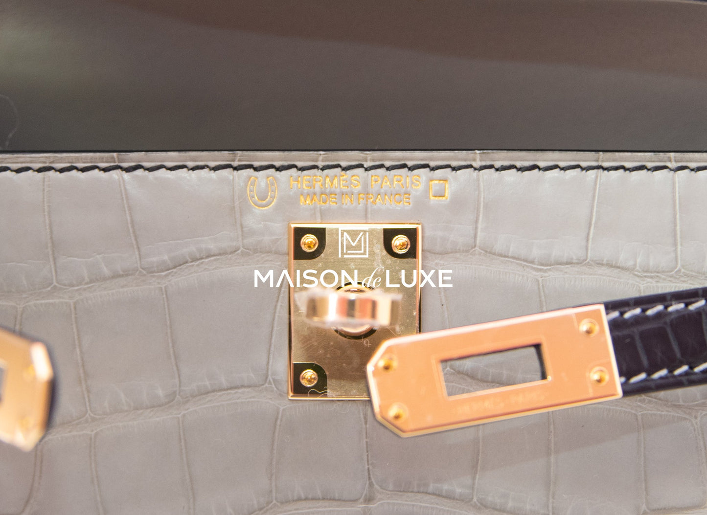 Hermes Mini Kelly II 20 Gris Perle & Noir HSS Matte Alligator