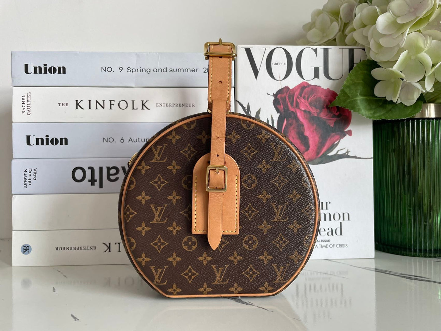 Louis Vuitton Monogram Canvas Petite Boite Chapeau Cross-Body Bag with Gold Hardware