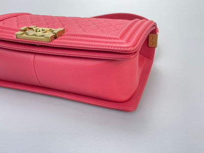 Chanel Medium Leboy Bag in Hot Pink with Gold Hardware