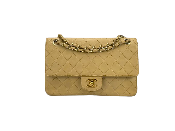 Chanel Beige Vintage Timeless Flap Bag Medium