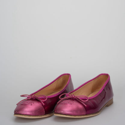 Chanel ballet flats 37.5 in hot pink