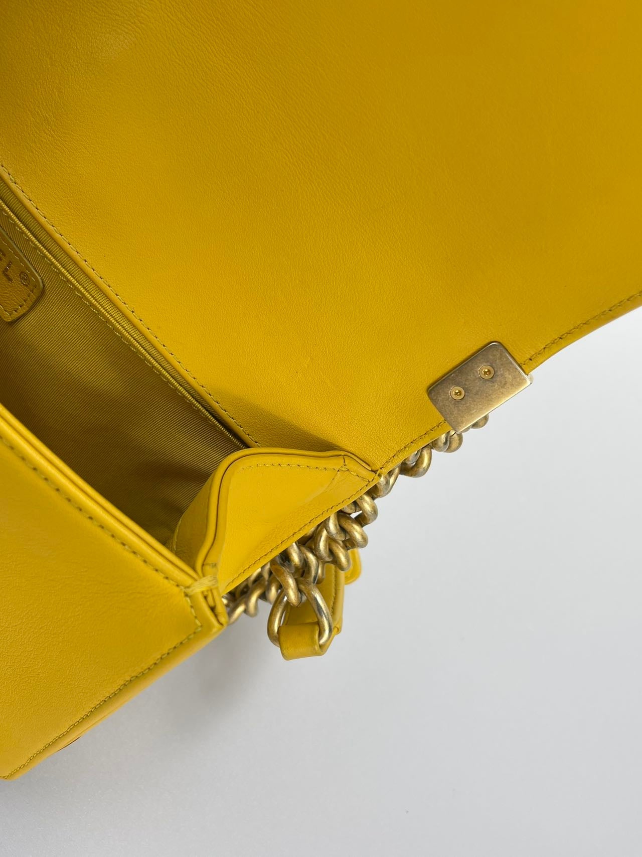 Chanel Leboy Medium in Lemon Yellow Bag with Gold Hardware